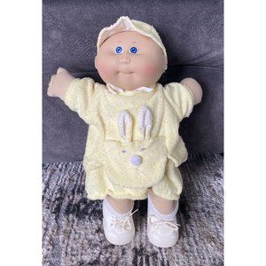 1985 CPK Preemie Cabbage Patch Kid Doll Lemon Tuft Original Yellow Bunny Outfit